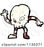 Cartoon Of A Skull With Arms And Legs Royalty Free Vector Clipart