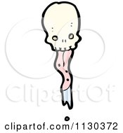 Cartoon Of A Skull With A Pink Tongue 2 Royalty Free Vector Clipart by lineartestpilot