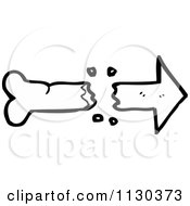 Cartoon Of A Broken Bone Arrow 1 Royalty Free Vector Clipart by lineartestpilot