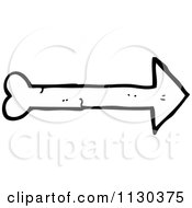 Cartoon Of A Bone Arrow Royalty Free Vector Clipart by lineartestpilot