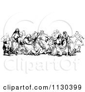 Poster, Art Print Of Retro Vintage Black And White Group Of Medieval People