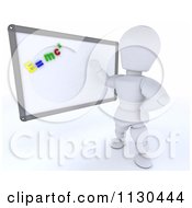 3d White Character Teacher Presenting A White Board With Physics Magnets