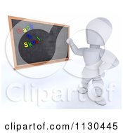 Clipart Of A 3d White Character Teacher Presenting A Black Board With I Love Learning Magnets Royalty Free CGI Illustration
