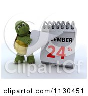 Poster, Art Print Of 3d Tortoise Pulling A Page Off Of A Christmas Calendar 2