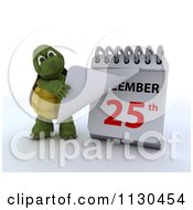 Poster, Art Print Of 3d Tortoise Pulling A Page Off Of A Christmas Calendar 3