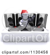Poster, Art Print Of 3d Robot Dj Mixing Christmas Music