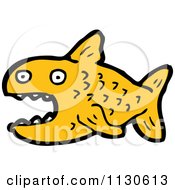 Cartoon Of A Gold Fish 3 Royalty Free Vector Clipart