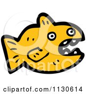 Cartoon Of A Gold Fish 2 Royalty Free Vector Clipart