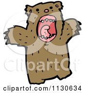 Cartoon Of A Screaming Bear 1 Royalty Free Vector Clipart by lineartestpilot