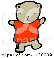 Cartoon Of A Bear Wearing A Red Sweater Royalty Free Vector Clipart