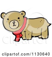 Cute Bear Wearing A Scarf