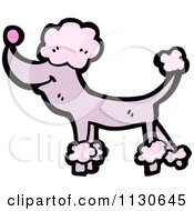 Cartoon Of A Purple Poodle 2 Royalty Free Vector Clipart