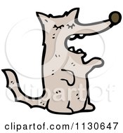 Cartoon Of A Howling Wolf 2 Royalty Free Vector Clipart