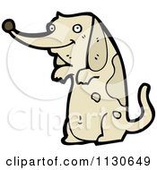 Cartoon Of A Begging Dog 1 Royalty Free Vector Clipart