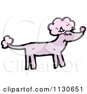 Cartoon Of A Purple Poodle 1 Royalty Free Vector Clipart