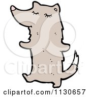 Cartoon Of A Wolf Walking Upright 2 Royalty Free Vector Clipart