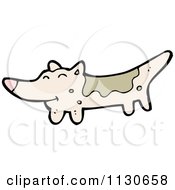 Cartoon Of A Walking Dog 1 Royalty Free Vector Clipart