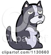 Cartoon Of A Grouchy Boston Terrier Dog Royalty Free Vector Clipart