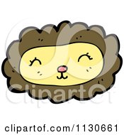 Cartoon Of A Lion Face 2 Royalty Free Vector Clipart by lineartestpilot