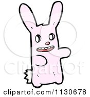 Cartoon Of A Pink Rabbit 2 Royalty Free Vector Clipart