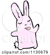 Cartoon Of A Pink Rabbit 1 Royalty Free Vector Clipart
