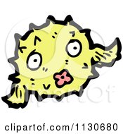 Cartoon Of A Yellow Puffer Fish 1 Royalty Free Vector Clipart