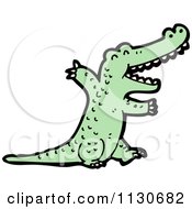Cartoon Of A Green Crocodile 1 Royalty Free Vector Clipart
