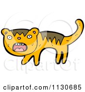 Cartoon Of A Scared Tiger 2 Royalty Free Vector Clipart