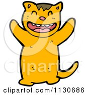 Cartoon Of A Happy Tiger Royalty Free Vector Clipart by lineartestpilot