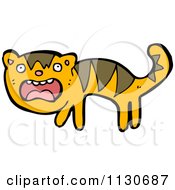 Cartoon Of A Scared Tiger 1 Royalty Free Vector Clipart by lineartestpilot