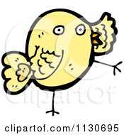 Cartoon Of A Yellow Bird 2 Royalty Free Vector Clipart