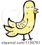 Cartoon Of A Yellow Pigeon 1 Royalty Free Vector Clipart by lineartestpilot