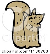 Cartoon Of A Brown Squirrel 1 Royalty Free Vector Clipart by lineartestpilot