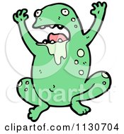 Cartoon Of A Sick Frog Royalty Free Vector Clipart