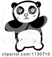 Cartoon Of A Waving Panda Royalty Free Vector Clipart by lineartestpilot