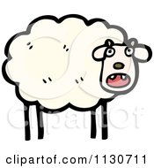 Cartoon Of A Scared Sheep Royalty Free Vector Clipart