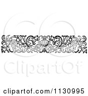 Clipart Of A Retro Vintage Black And White Floral Border 3 Royalty Free Vector Illustration