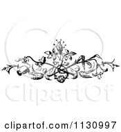 Clipart Of A Retro Vintage Black And White Floral Border 4 Royalty Free Vector Illustration