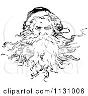 Poster, Art Print Of Retro Vintage Black And White Santa With A Beard