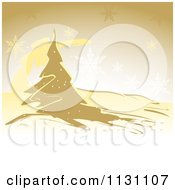 Poster, Art Print Of Red Christmas Background With Snowflakes And A Tree