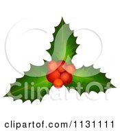 Poster, Art Print Of Christmas Holly Berries And Leaves