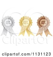 Poster, Art Print Of Silver Gold And Bronze Thirty Percent Off Retail Sale Ribbons