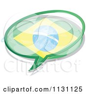 Clipart Of A Brazil Flag Chat Balloon Royalty Free Vector Illustration