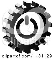 Grayscale Power Gear Cog Icon