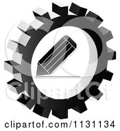 Poster, Art Print Of Grayscale Pencil Gear Cog Icon