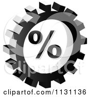 Grayscale Percent Gear Cog Icon