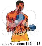 Poster, Art Print Of Retro Male Athlete Boxer Man