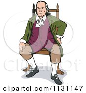 Poster, Art Print Of Benjamin Franklin Sitting In A Chair