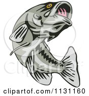 Retro Leaping Largemouth Bass Fish