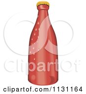 Clipart Of A Red Beer Bottle 2 Royalty Free Vector Illustration